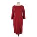 Lafayette 148 New York Casual Dress - Sheath: Red Solid Dresses - Women's Size 10