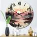 East Urban Home Matawan Metal Wall Clock Metal in Black/Pink/Yellow | 16 H x 16 W x 1 D in | Wayfair 3D0FEE26EF6747738272C149C2946AA1