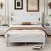 Alcott Hill® Cathyann Wood Platform Bed in White | 29.9 H x 77.2 W x 55.9 D in | Wayfair 520355FDE1F74344BBE4C49CBCB1F74D