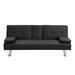 Latitude Run® Marquala Twin Solid Wood Daybed Upholstered in Black | 28.3 H x 31.7 W x 66.1 D in | Wayfair 3186EFB2FF464CE6AAB71CB2824EAF51