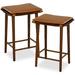 Winston Porter Barstool Set Of 2 Counter Height Dining Stools W/Removable Pu Leather Cushion Wood in Brown | 25.5 H x 18 W x 14 D in | Wayfair