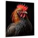 Gracie Oaks Black Rooster Portrait - Animals Metal Wall Decor Metal in Black/Brown/Red | 20 H x 12 W x 1 D in | Wayfair