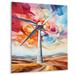 Red Barrel Studio® Fractal Wind Turbines Modern Energy - Wind Turbines Metal Wall Art Living Room Metal | 32 H x 16 W x 1 D in | Wayfair