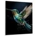 Winston Porter Teal Black Hummingbird Aerial Grace - Animals Metal Wall Art Prints Metal in Black/Blue/Green | 20" H x 12" W x 1" D | Wayfair