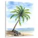 Dovecove Palm Tree At The Beach Resort III - Palms & Palm Trees Metal Wall Art Prints Metal in Blue/Green | 32 H x 16 W x 1 D in | Wayfair