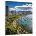 Latitude Run® Honolulu Beautiful Cityscape Spot I - Honolulu Metal Wall Art Metal in Blue/Gray/Green | 32 H x 16 W x 1 D in | Wayfair