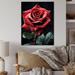 Bungalow Rose Red Black Rose Eternal Beauty I - Floral Metal Wall Decor Metal in Green/Red | 20 H x 12 W x 1 D in | Wayfair
