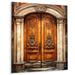 Winston Porter Old Wooden Door w/ Carvings In Paris, France III - Farm Door & Windows Metal Wall Art Prints Metal in Brown/Orange | Wayfair