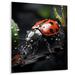 Ebern Designs Red Ladybug Portrait II - Ladybug Metal Wall Art Metal in Black/Green/Red | 32 H x 16 W x 1 D in | Wayfair