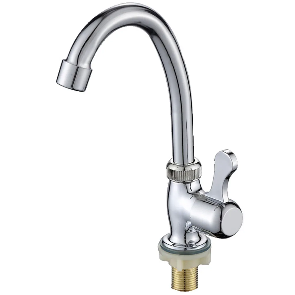 Robinet de lavabo de cuisine Vertical en plastique et acier, purificateur d'eau, trou de levier unique, robinet froid, accessoires de cuisine