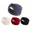 Bandeau de sauna en tricot croisé pour femme cache-oreilles d'hiver bandeau de cheveux de yoga