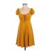 Miley + Molly Casual Dress - Fit & Flare: Yellow Solid Dresses - Women's Size Small