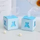 50 stücke Blue Bear Candy Boxen mit Bändern für Baby Girl & Boy Geschlecht offenbaren Party