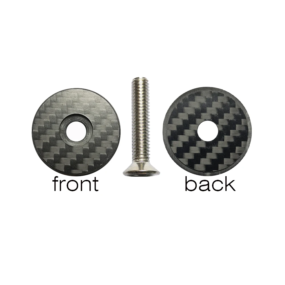BALUGOE Auricolare per bicicletta Tappo superiore in carbonio Attacco manubrio per bici in fibra di carbonio 28.6mm 1 1/8 "Coperchio del tappo della cuffia del tubo della forcella dello sterzo