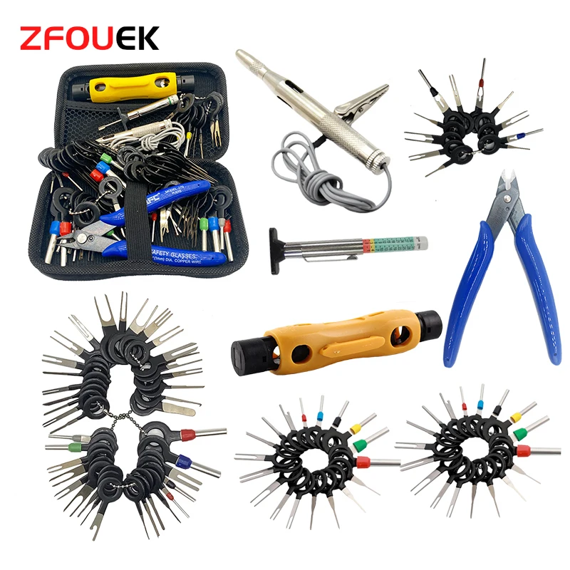 Autore paratur Handwerkzeuge Terminal entfernung elektrische Verkabelung Kabelbaum Crimp verbinder Pin Extractor Kit Rück nadel mit Eva Fall Image