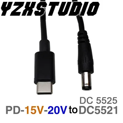 100W 5A PD2.0 3.0 zu DC 5,5*2,5 Decoy Trigger Adapterkabel TYPE-C PD Decoy Linie QC Laden Notebook 15V 20V Ladegerät 5521 Image