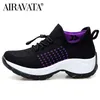 Damen-Wanderschuhe, atmungsaktiv, Fly-Weben, Turnschuhe, rutschfeste Freizeitschuhe, 7 Farben, Größe 35–45