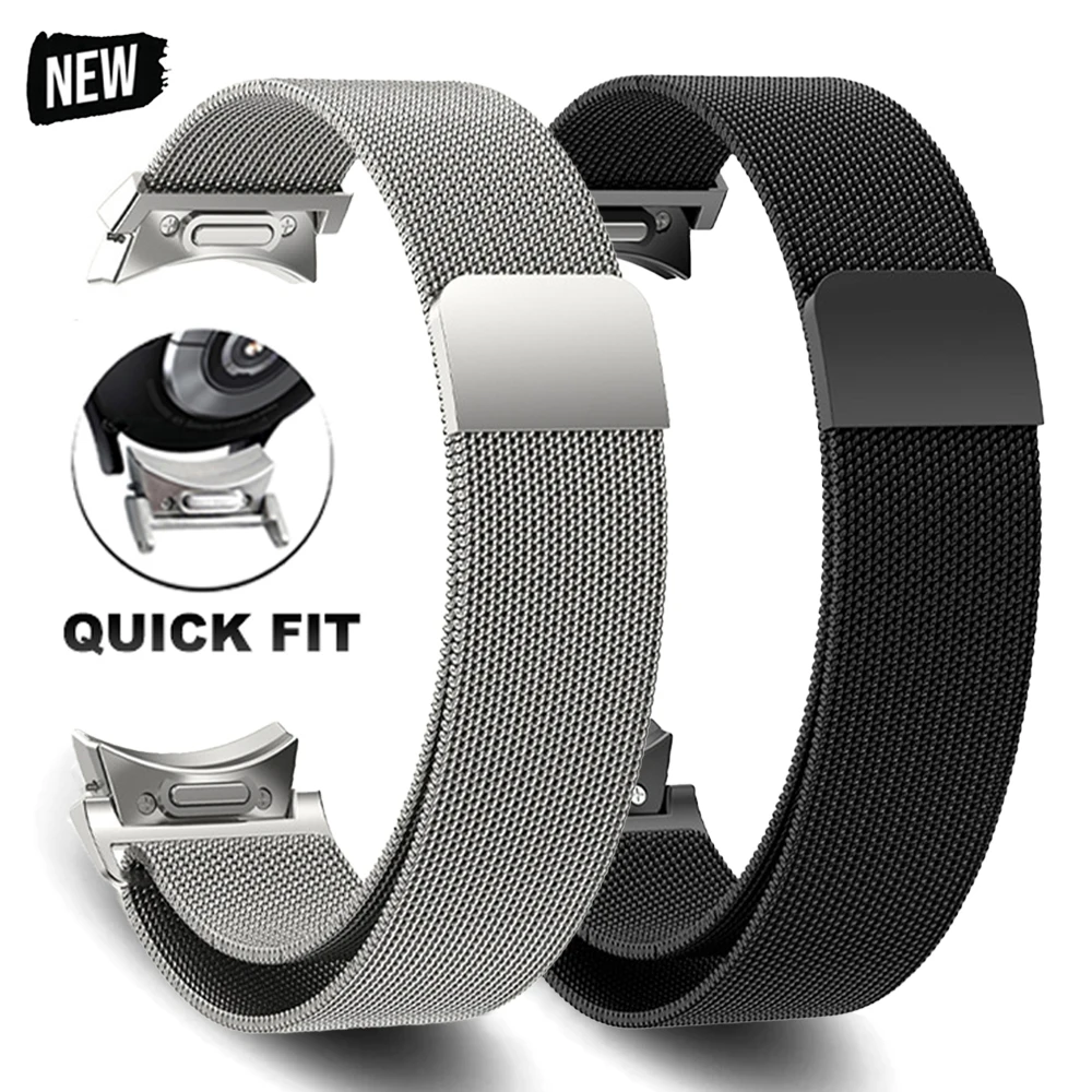 Quick Fit Milanese No Gaps Band für Samsung Galaxy Watch 6 5 4 Classic 43 mm 47 mm 40 mm 44 mm 42 46 mm 5Pro 45 mm Magnetschlaufenarmband Image