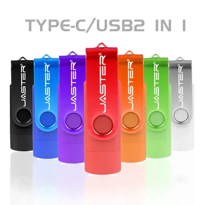 JASTER Gedrehtes TYPE-C-Schnittstelle OTG-Flash-Laufwerk Pendrive 64 GB 32 GB 16 GB USB-Flash-Laufwerk für Android Phone Tablet PC Notebook Image