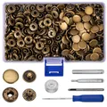 120 set di bottoni automatici per pelle 12.5mm Kit di fissaggio a scatto in metallo bronzo da 1/2