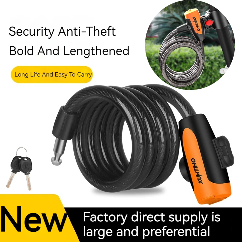 Fahrradschloss Diebstahlsicherung Mountain Road Fahrrad Draht Kettenschloss Schlüssel Sicherheit Anti-Diebstahl Gürtel Montagehalterung Roller Fahrradschloss