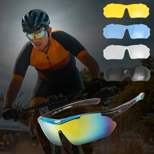 JSJM Beruf Sportbrille Polarisierte Herren Sonnenbrille Rennradbrille Mountainbike Brille Brille Brillen 5-Linsen-Brille