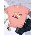 Streetwear Broken Egg Skateboard t-shirt da donna personalità Casual Fashion Tee abbigliamento