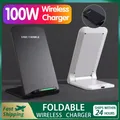 Stazione di ricarica wireless da 100 W per iPhone 15 14 13 12 Pro Max 11 Supporto per telefono Caricatore di ricarica rapida per Samsung Xiaomi pieghevole
