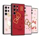 Hallo Kitty Luxus rosa rot Gott Farbe Handy hülle für Samsung Galaxy S23 S22 S21 Ultra S20 Fe S10