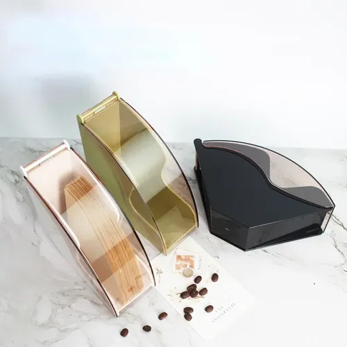 Kunststoff staub dichte Filterpapier box Filterpapier halter Kaffee v60 Filterpapier fächerförmiges