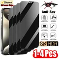 1-4 pezzi in vetro temperato anti-spia per iPhone 15 14 13 12 11 Pro Max protezione schermo privacy a copertura totale per iPhone 13 14 15 vetro