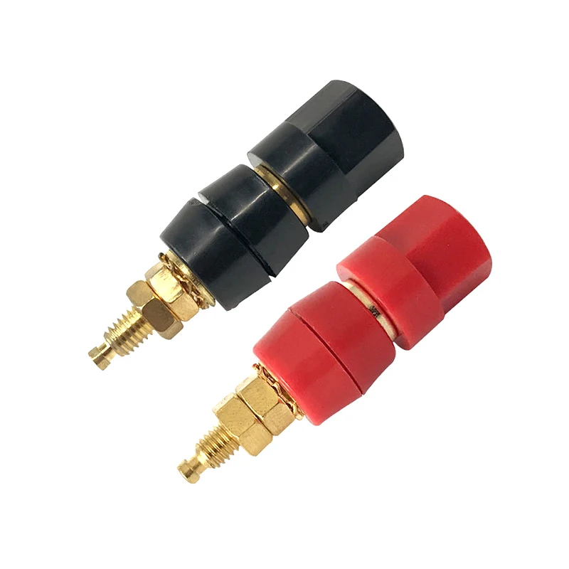 1 paar (schwarz + rot) Terminals Rot Schwarz Stecker Verstärker Terminal Binding Post Banana Lautsprecher Stecker Jack Adapter Buchse Image