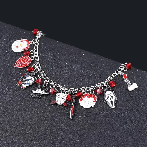 Horror Charms Armband Halloween Figur Anhänger Armreifen Armbänder für Frauen Männer Schmuck