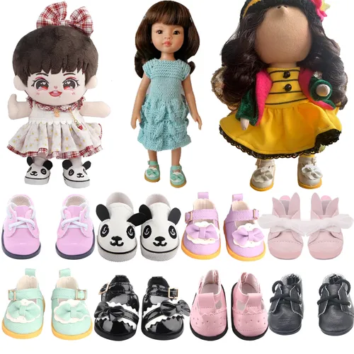 5 cm Panda Bogen Leder Puppe Schuhe Für Russland Lesly Lisa nancy Puppen Mini Puppe Zubehör