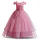 2021 Mädchen Sommerkleid Stickerei Brautjungfer Prinzessin Kleid Kinder Kleider für Mädchen Kinder