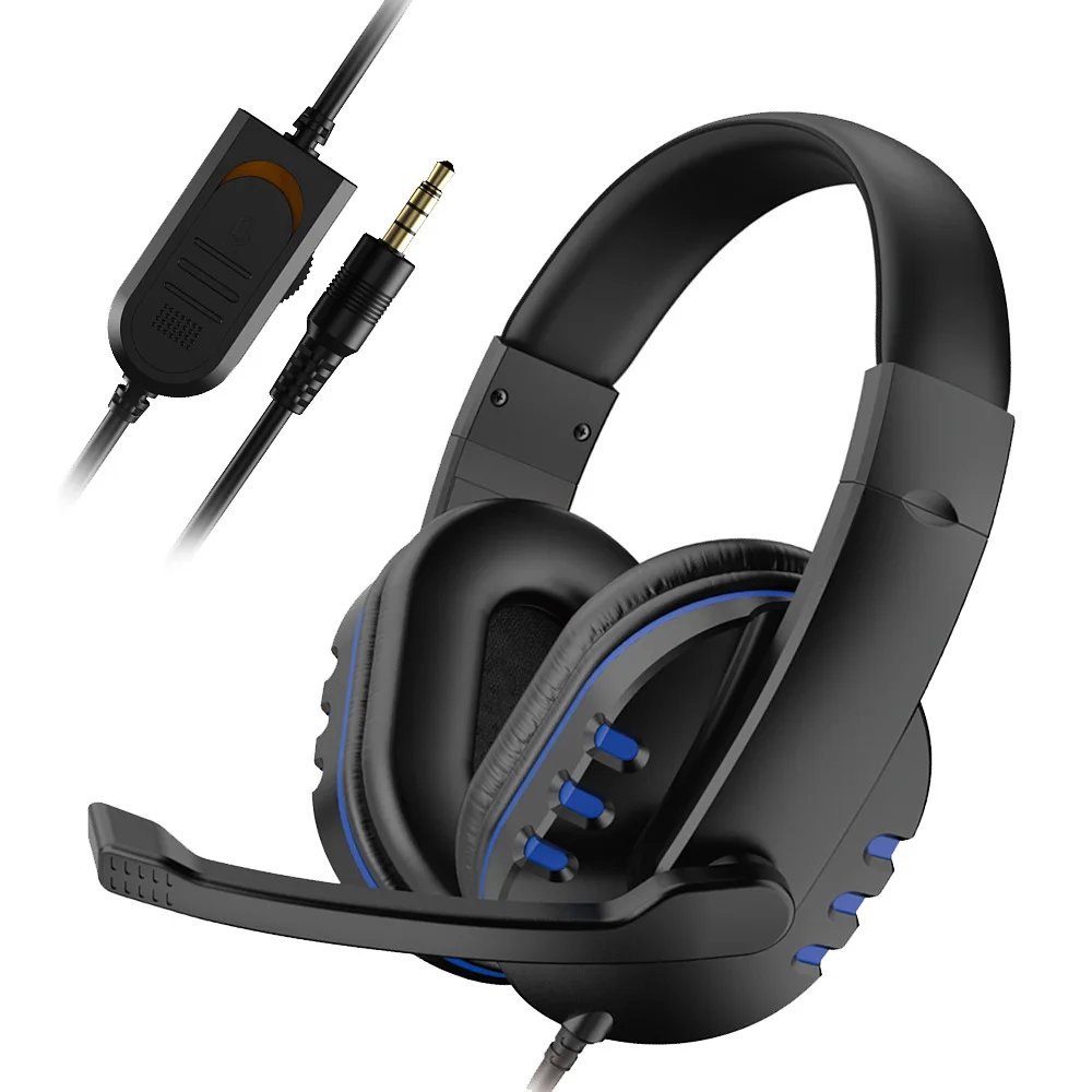 Kopfhörer 3,5 mm kabelgebundenes Gaming-Headset, Kopfhörer, Musik für PS4, Playstation 4, Spiel-PC, Chat-Computer mit Mikrofon Image