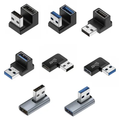 90 Grad USB 3.0 Stecker auf Buchse rechtwinkliger Verlängerungsadapter USB-Upward-Winkeladapter 10 Gbit/s für Laptop-PC-Anschluss Konvertieren Image