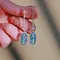 Huitan Color argento/colore oro Sky Blue CZ orecchini pendenti donna temperamento accessori da donna abbigliamento quotidiano gioielli da festa