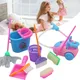 9 stücke Set Miniatur Mop Staub reiniger Puppe Hausarbeit Reinigungs mittel Werkzeuge Set Puppenhaus