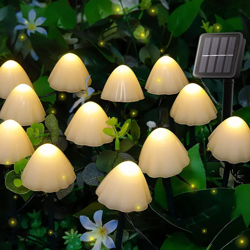 Set mit 10/20 Stück 8 Modi Pilz-Solarleuchten Solar-Wegeleuchten Außen-Lichterkette für Garten, Hinterhof, Rasen, Party, Weihnachten