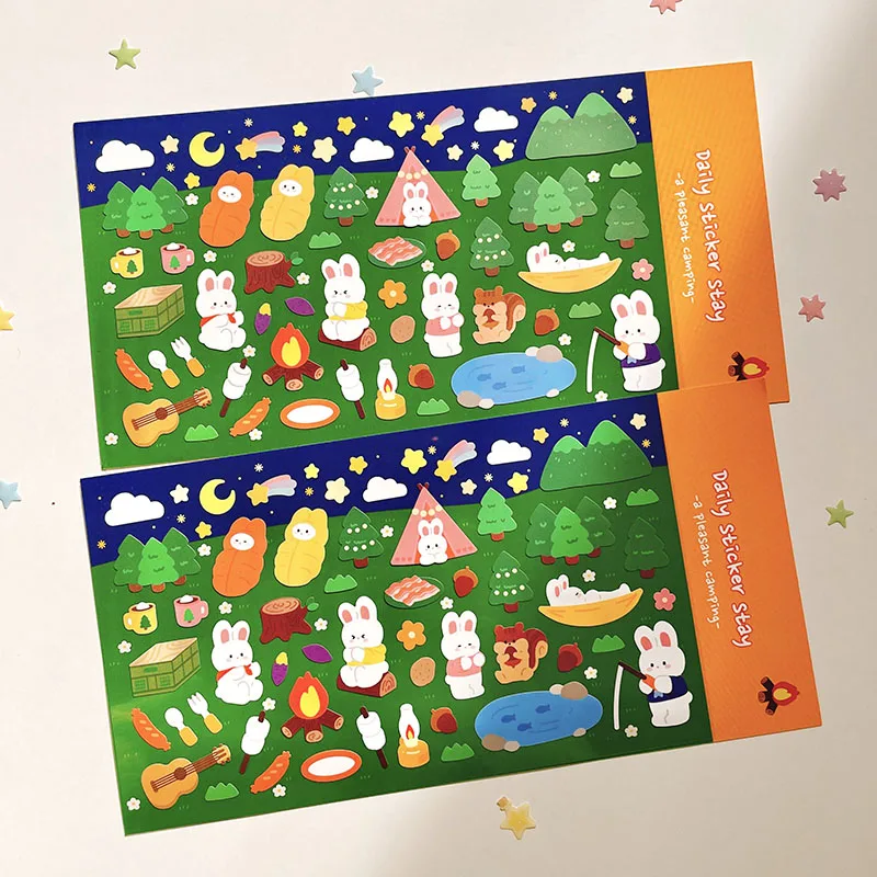 1 pc koreanischen Import original Bonito niedlichen Kaninchen angenehme Camping Papier Aufkleber Scrap booking DIY Journal Briefpapier Aufkleber Geschenk Image