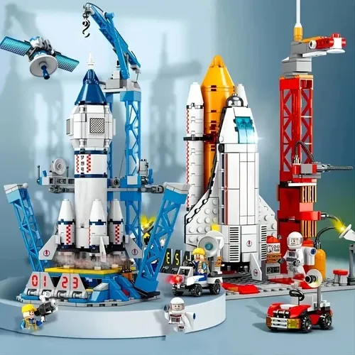 458 stücke Weltraum rakete Montage block Spielzeug kreative DIY Spielzeug Neujahrs geschenke