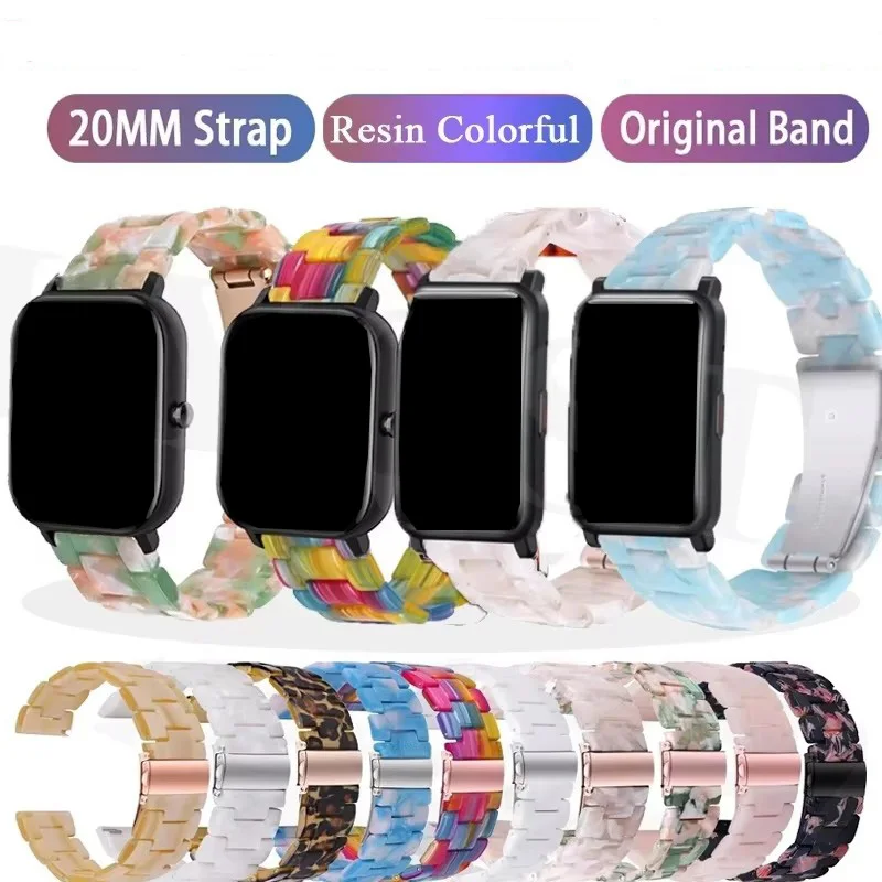 20mm Ersatz Smartwatch Handgelenk Strap Für Xiaomi Amazfit GTS 3 GTS 4 Harz Armband GTR 42MM Bip 3 GTS2 GTS4 Mini Armband Image