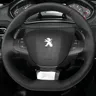 Coprivolante in pelle nera fai-da-te per Peugeot 308 2014-2017 accessori per auto avvolgenti in