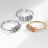 Moda CZ perline di metallo anello di ansia apertura regolabile donne preoccupazione gioielli