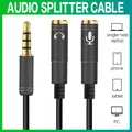 2 in 1 jack per cuffie audio stereo da 3,5 mm maschio a femmina auricolare microfono connettore adattatore cavo sdoppiatore a Y per telefono cellulare