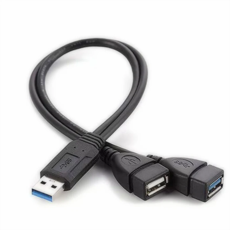 Universale USB 3.0 2.0 Maschio A Doppio USB 3.0 Femmina Jack Splitter 2 Porte USB Hub Cavo Dati Cavo Adattatore Per Computer Portatile