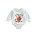 Xingqing Infant Baby Girls Halloween Romper Daddy s Little Pumpkin Long Sleeve Star Print Bodysuit 18-24 Months