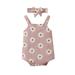 PMUYBHF Baby Girl 6 Months Girls Sleeveless Ribbed Floral Prints Romper Bodysuit Clothes HairbandOutfits Baby Rompers Girl Fall Winter Baby Bodysuit Girl Pack