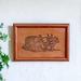 Rustic Wagon,'Handcrafted Classic Pinewood-Framed Leather Wall Art'